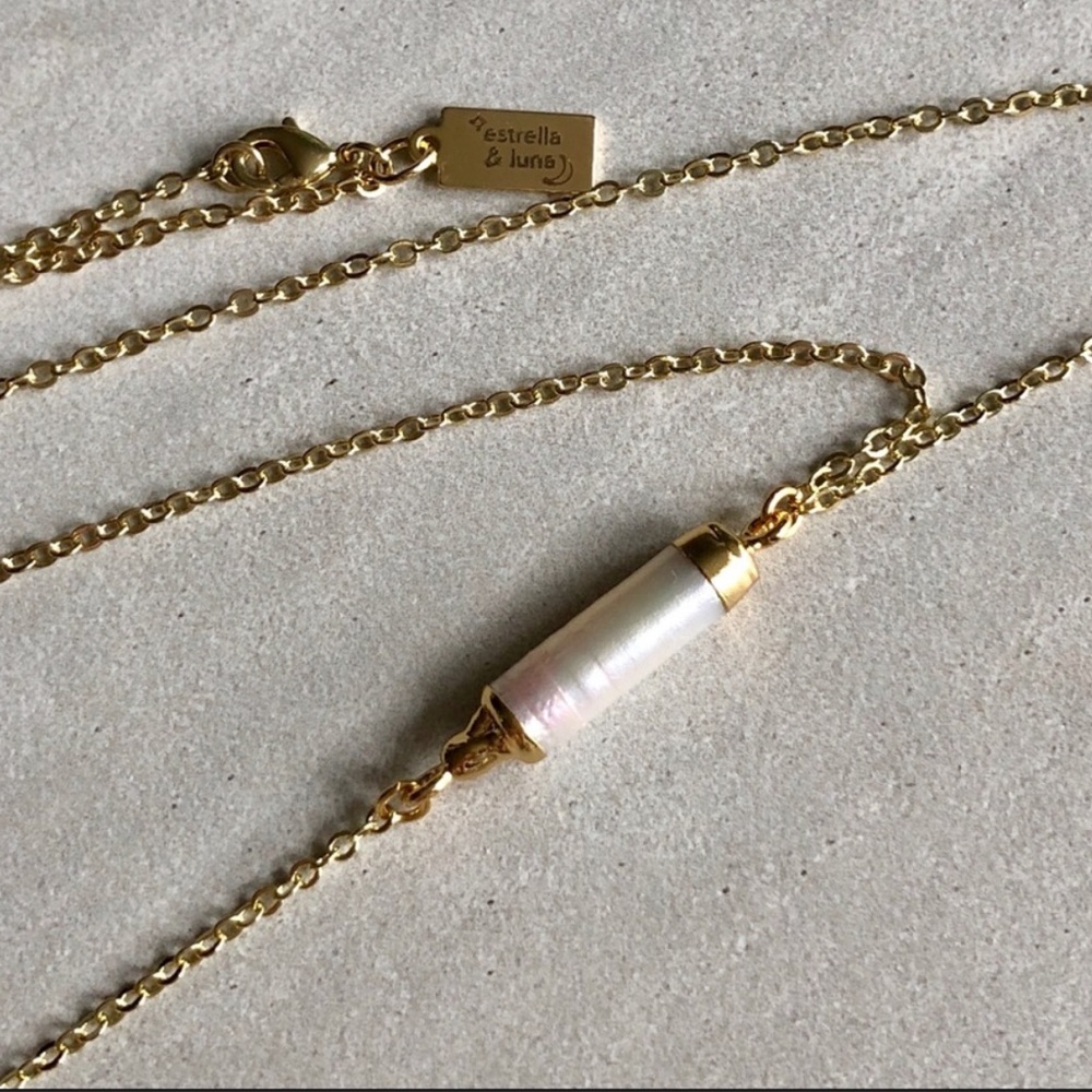 14K Gold Pearl Lariat Country Girl Chic Necklace - Picture 3 of 6